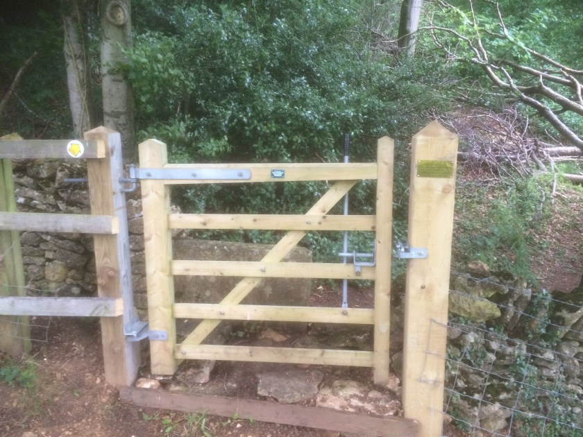 New gate with our SLR brass plaque on the RHS gate post.