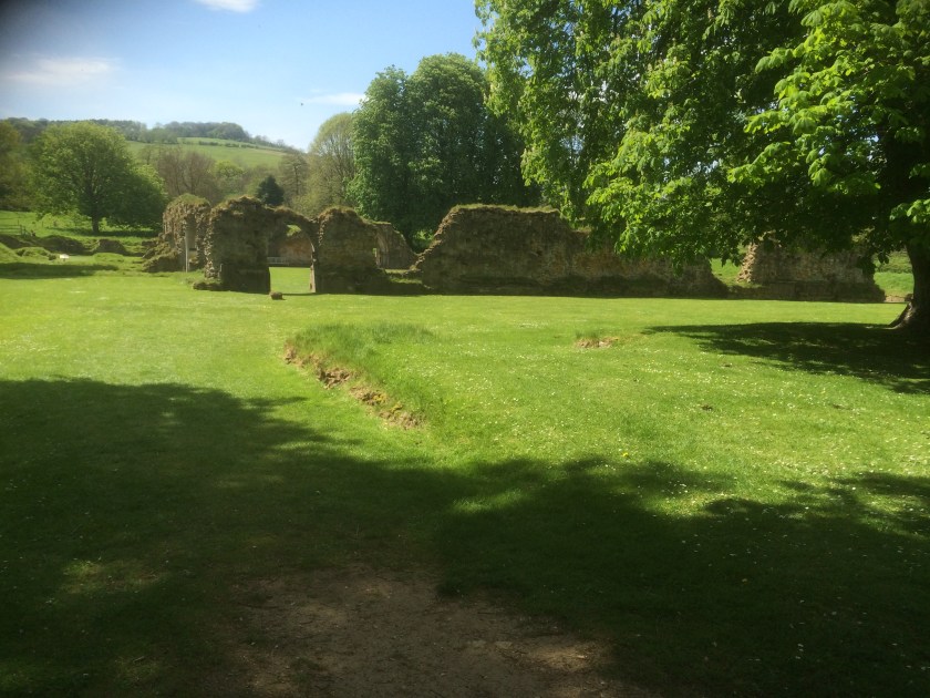 Morning coffee stop at Hailes Abbey on the Cotswold Way