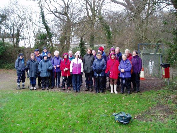 Large group shot of the 4 mile walkers