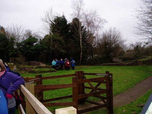 Walkers inspecting the ruins of the Ram Hill Colliery