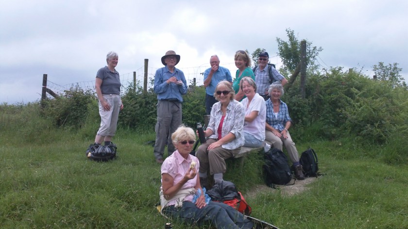 Long walkers with their leader Ruth taking a break.