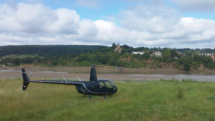 The club's own "Posh & Becks" (aka Wendy and Gordon) mode of transport alongside river Severn opposite Newnham.