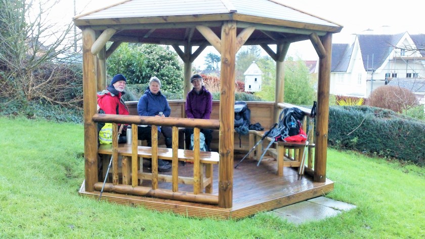 Group having lunch in a very convenient dry shelter!
