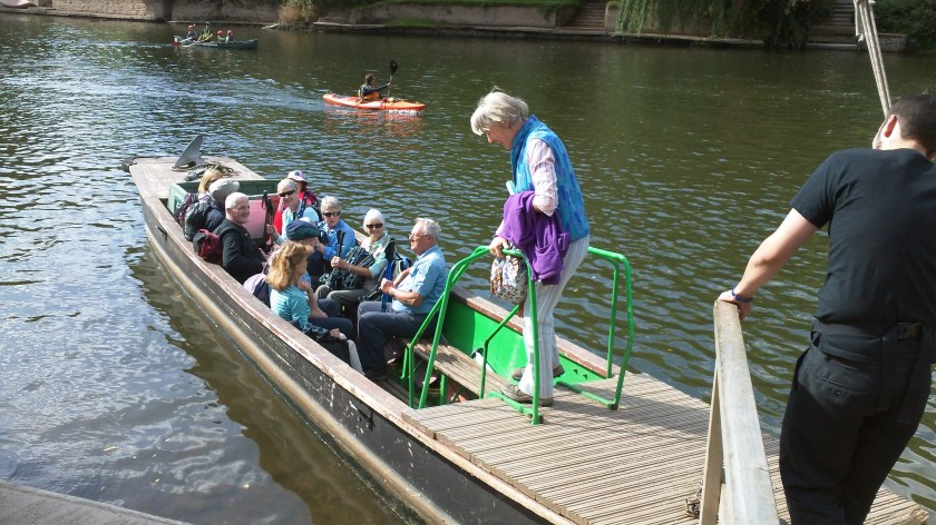 Group boarding the Wye River Ferry-Helen making sure everyone is safely on board!