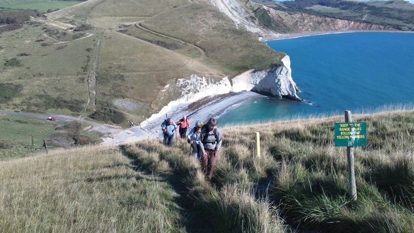 Group labouring up one of the (several) major climbs on the SWCP.