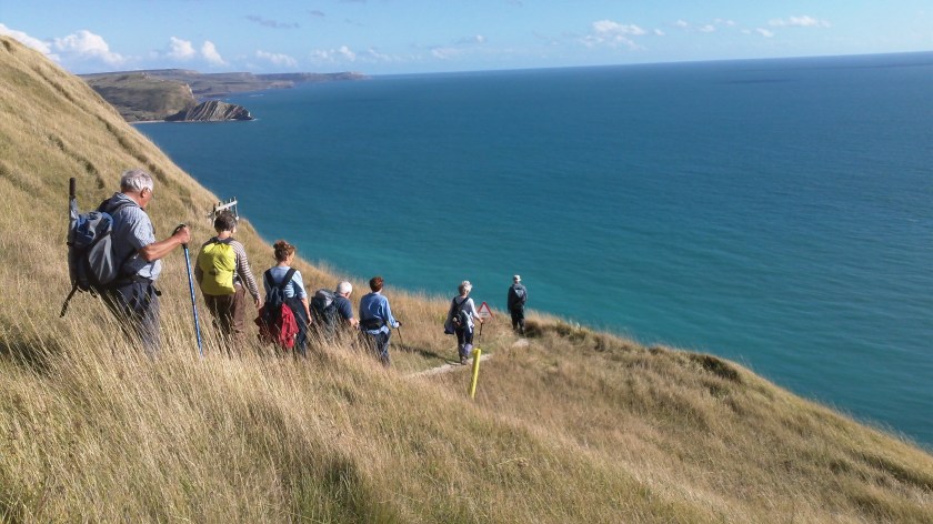 Group starting one of many descents during the walk!