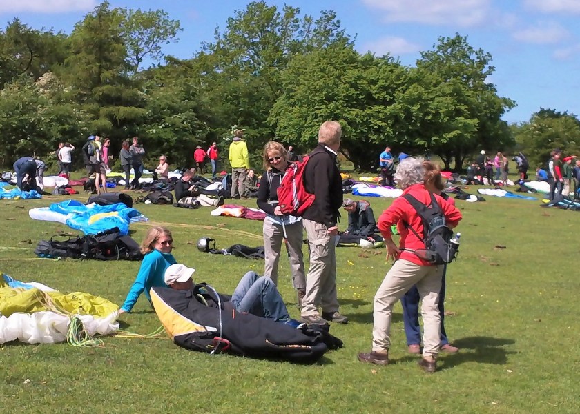 Group meet up with Para-Gliders near Leckhampton Hill -7/6/15