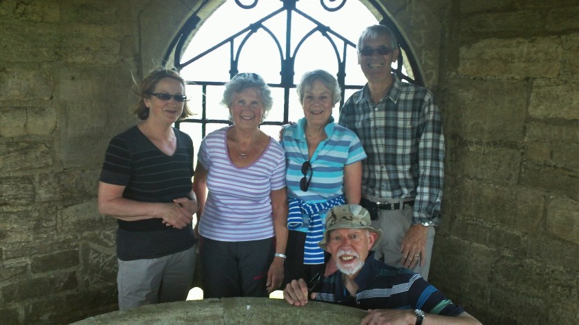 The five intrepid walkers who made it to the top of the Monument.