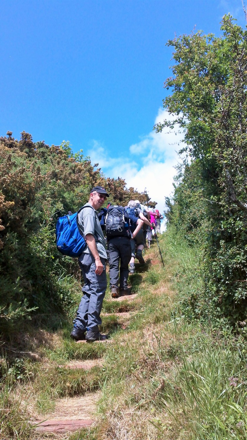 Group now climbing the steepest ascent on the walk!