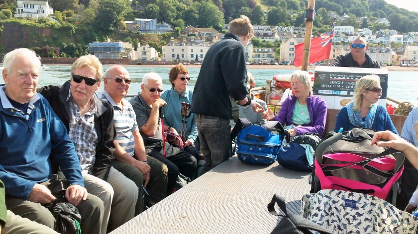 Members of the party taking the Shaldon to Teignmouth ferry