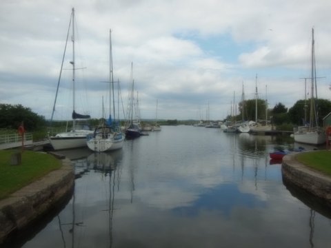 Stretch of Exeter Canal which the group walked along during the walk.