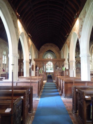 Long view down the nave of Powderham Church