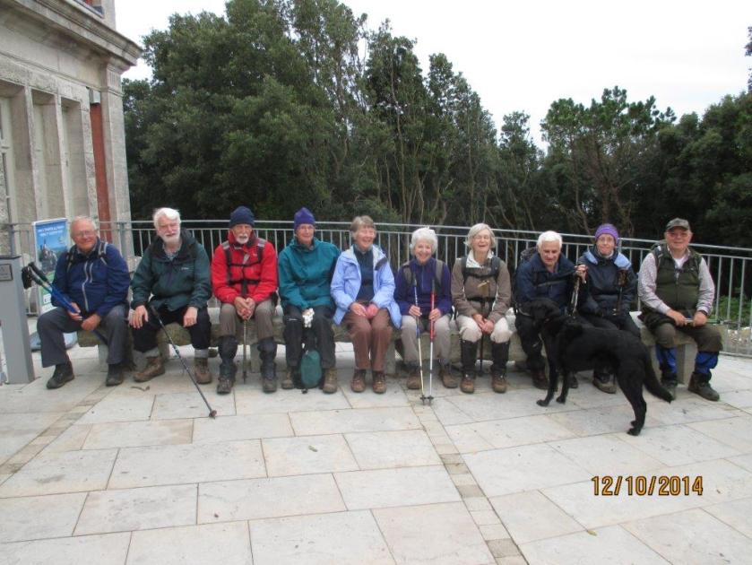 What a line -up- 10 SLR members and a black dog ! enjoying a well earned rest during the walk.