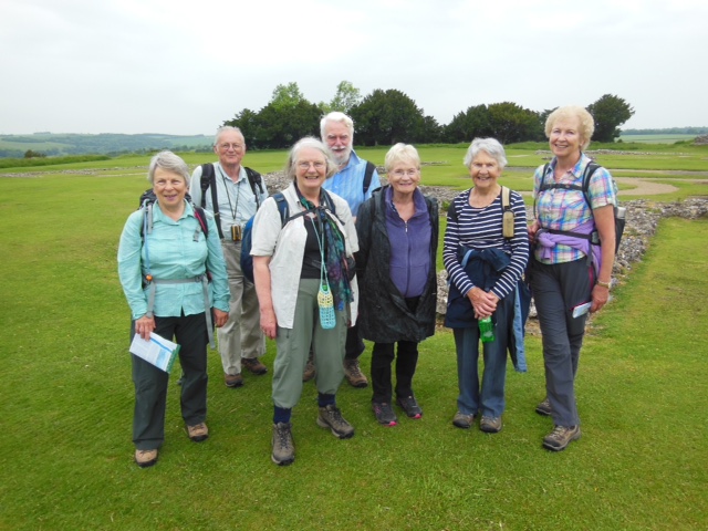 Group doing the shorter walk on the day -at Old Sarum.