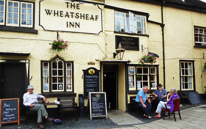 Enjoying a well earned pint at the end of the walk in Ludlow
