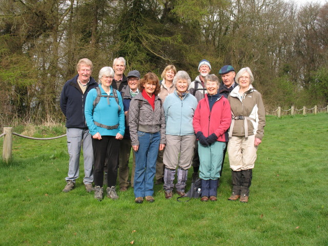 Group of the "Early Bird" Walkers gather for Long Walk led by Don Walter