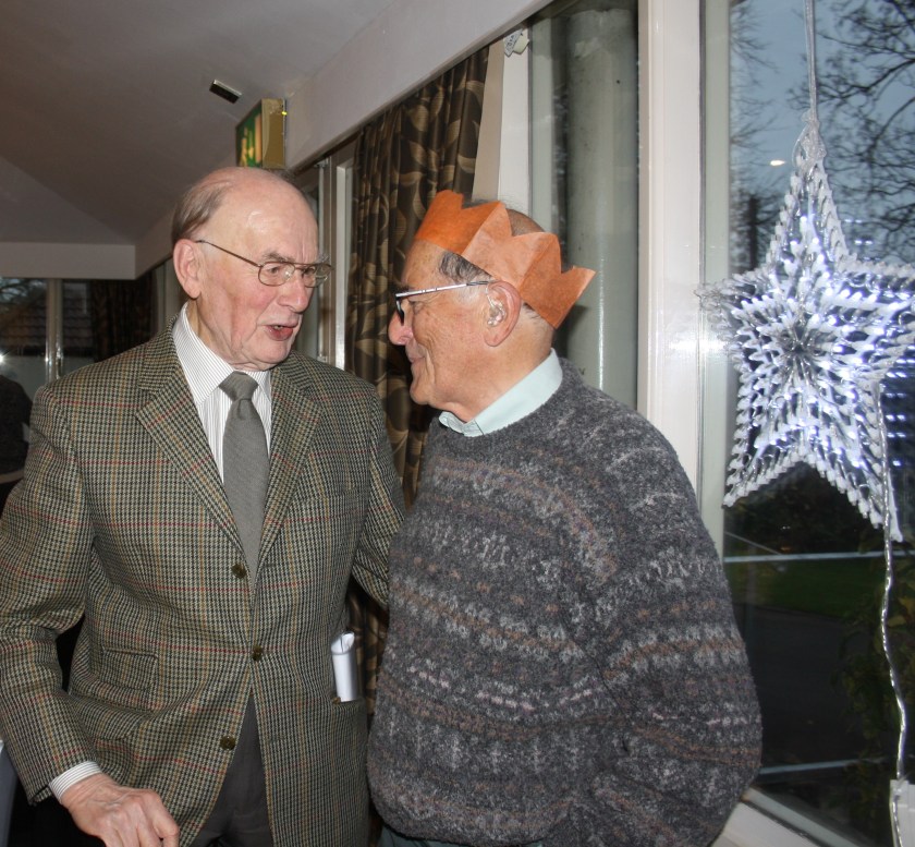 Ken Mewes and Don enjoying a joke about old times.