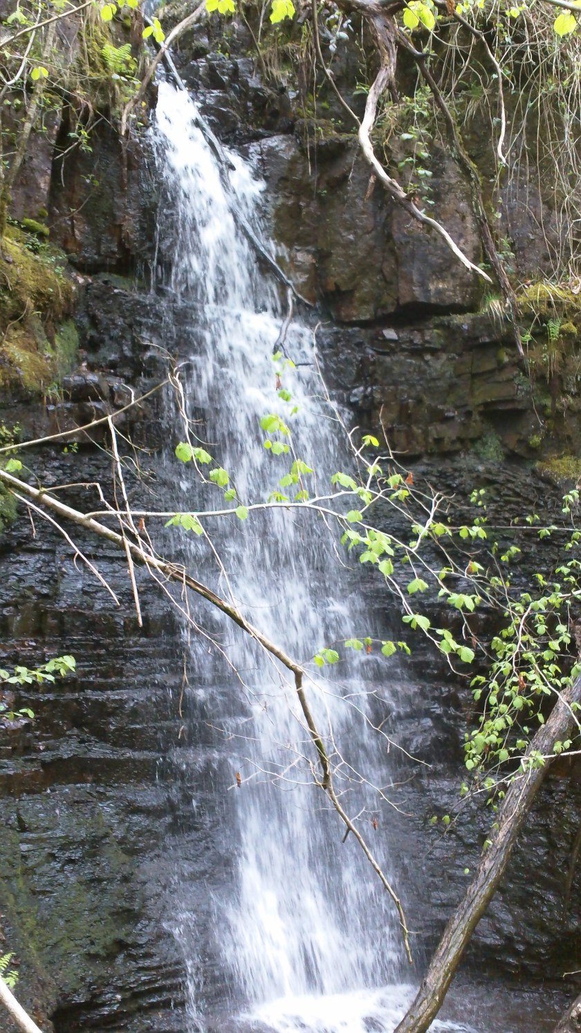 Spectacular Waterfall on the approach to Sgwd Ddwli Isaf