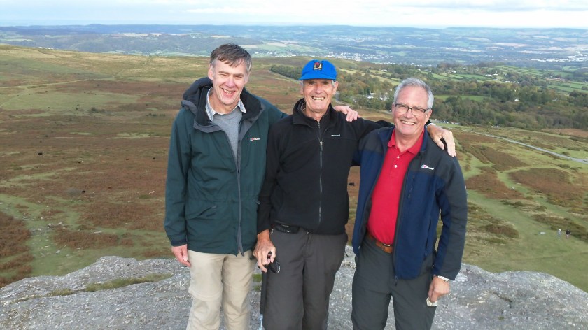 Andrew, Gordon and David on top of Haytor