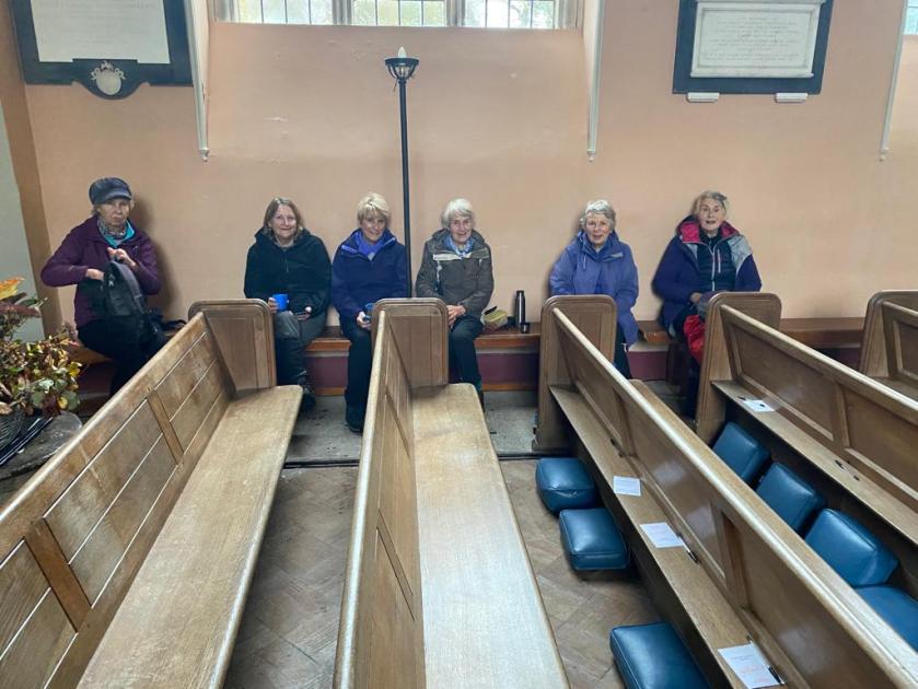 inside the church for coffee